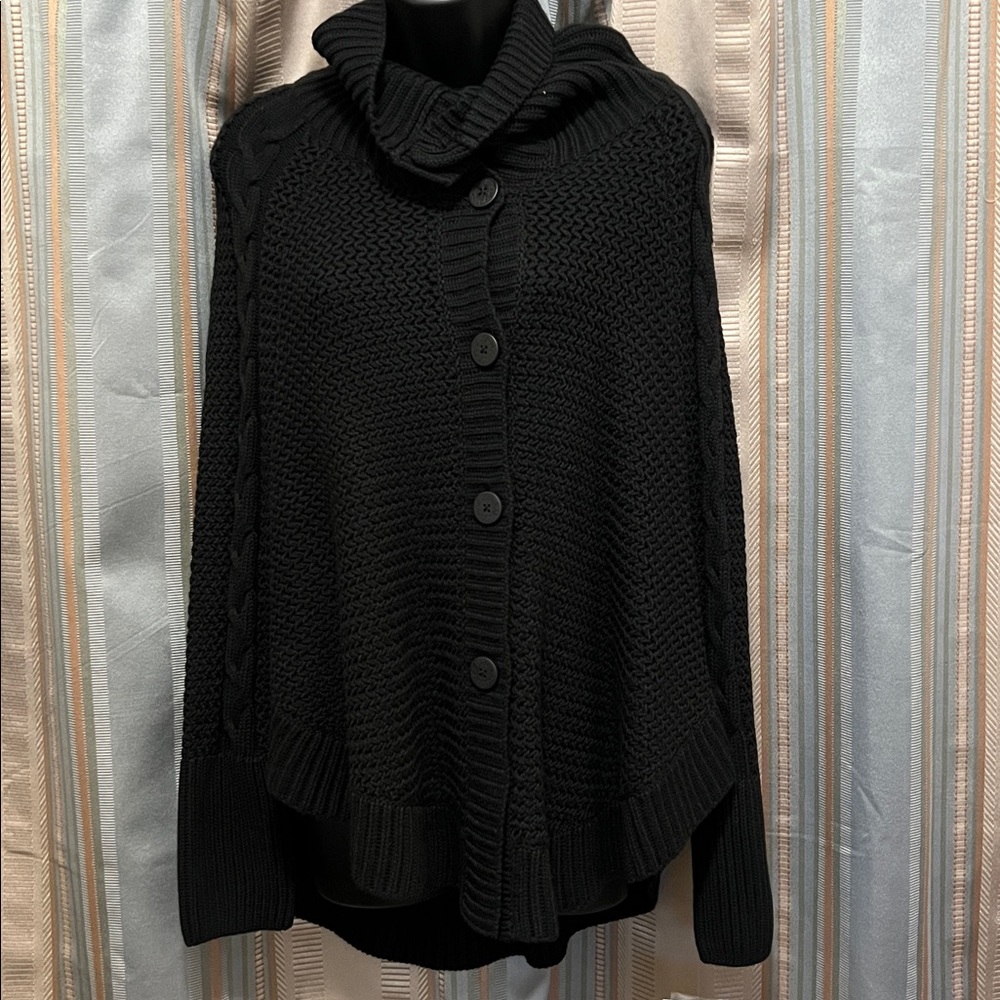 UGG Women's Black Button-Up Poncho
